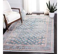 Safavieh Shivan Collection SHV729 - Alfombra Rectangular Tejida para Interiores, Color Azul y Rosa, 160 x 229 cm, para salón, Dormitorio o Cualquier Espacio Interior