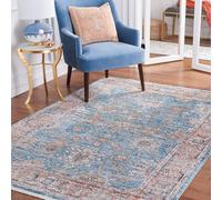 Safavieh Shivan Collection SHV797 - Alfombra Rectangular Tejida para Interiores, Color Azul y Rojo, 160 x 229 cm, para salón, Dormitorio o Cualquier Espacio Interior