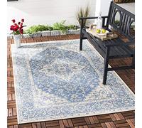 Safavieh South Bay BHS137M-3 - Alfombra Multiusos (Polipropileno, 90 x 150 cm), Color Azul y Crema