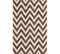 Safavieh "Stella Textura área Alfombra, luz Azul/Marfil, 76 x 243 x 1,6 cm PPPP, Lana, Dark Brown/Ivory, 152 X 243 cm