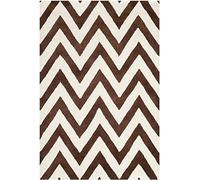 Safavieh "Stella Textura área Alfombra, luz Azul/Marfil, 76 x 243 x 1,6 cm PPPP, Lana, Dark Brown/Ivory, 121 X 182 cm