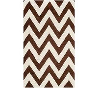 Safavieh "Stella Textura área Alfombra, luz Azul/Marfil, 76 x 243 x 1,6 cm PPPP, Lana, Dark Brown/Ivory, 91 X 152 cm