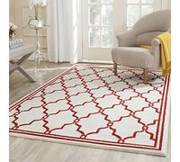 Safavieh Trellis AMT414 - Alfombra Rectangular Tejida para Interiores y Exteriores, colección Amherst, 152 x 244 cm, Color Marfil/Rojo, para jardín, Patio o Cualquier Espacio al Aire Libre