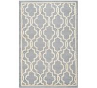 Safavieh Trellis CAM131 - Alfombra Rectangular Tejida a Mano para Interiores, colección Cambridge, Color Plateado y Marfil, 91 x 152 cm, para salón, Dormitorio o Cualquier Espacio Interior