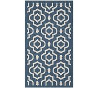 Safavieh Trellis CY6926 - Alfombra Rectangular Tejida para Interiores y Exteriores, colección Courtyard, Color Azul Marino/Beige, 79 x 152 cm para jardín, Patio o Cualquier Espacio al Aire Libre