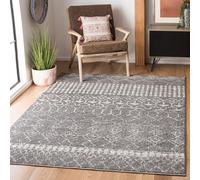 Safavieh Tulum Collection - Alfombra de área, 5'3" x 7'6", Gris y Marfil, diseño marroquí Bohemio Desgastado, no desprende Pelusa, fácil Cuidado, Ideal para Zonas de Alto tránsito (TUL229F)