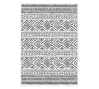 Safavieh Tulum Collection - Alfombra Decorativa, 3 x 5 pies, Marfil y Negro, diseño marroquí Bohemio Desgastado, no desprende Pelusa, fácil Cuidado, Ideal para Zonas de Alto tránsito en Entrada, Sala