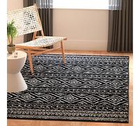 Safavieh Tulum Collection - Alfombra Decorativa, 3 x 5 pies, Negro y Marfil, diseño marroquí Bohemio Desgastado, no desprende Pelusa, fácil Cuidado, Ideal para Zonas de Alto tránsito en Entrada, Sala