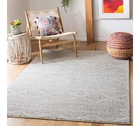 Safavieh Tulum Collection Alfombra Decorativa de 4 x 6 pies, Marfil y Gris, diseño Tribal marroquí Bohemio, no desprende Pelusa, fácil Cuidado, Ideal para Zonas de Alto tránsito en Entrada, Sala de