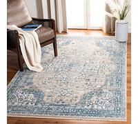 Safavieh Victoria Collection VIC910 - Alfombra Rectangular para Interiores (91 x 152 cm), diseño Vintage, Color Azul y Gris