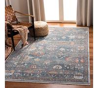 Safavieh Victoria Collection Victoria VIC905 - Alfombra Rectangular Tejida de inspiración Vintage, Color Azul/Marfil, 122 x 183 cm, para salón, Dormitorio o Cualquier Espacio Interior