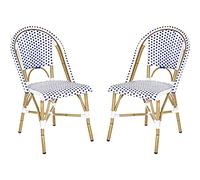 Safavieh Viktoria Bistro - Juego de 2 sillas auxiliares (EP5210A-SET2), Color Azul y Blanco, 54 x 45 x 87,88 cm