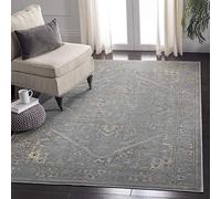 Safavieh Vintage Collection - Alfombra Decorativa de 3'7.6 cm x 5'17.8 cm, Gris y Multicolor, diseño de medallón Oriental de Viscosa Envejecida, Ideal para Zonas de Alto tráfico en Entrada, Sala de