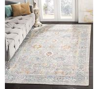 Safavieh Vintage Karine Alfombra Inspiré, poliéster, Gris/Multicolor, 91 x 152 x 0.63500000000000000 cm