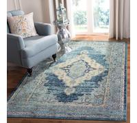 Safavieh Vintage Zona Alfombra, Polipropileno, Azul, 4' x 6'