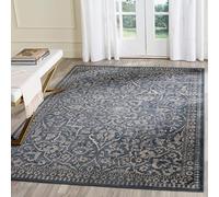Safavieh VTG175-7330-4 Alfombra, Polipropileno, Bleu/Gris Clair, 121 x 170 cm