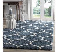 Safavieh "Zoey Shag Alfombra, Gris/Marfil, 91 x 152 x 5.0 cm-p, Polipropileno, Blue and Ivory, 3' x 5'