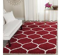 Safavieh "Zoey Shag Alfombra, Gris/Marfil, 91 x 152 x 5.0 cm-p, Polipropileno, Red and Ivory, 4' x 6'