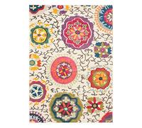 Safavirenz MNC233 - Alfombra Lavada, diseño contemporáneo, Polipropileno, Marfil, Multicolor, 5' Diameter