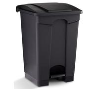 Safco Products Bote de basura de plástico para eliminación manos libres, ideal para uso doméstico y comercial, 12 galones, negro (9925BL)