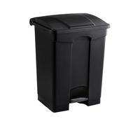 Safco Step-On - Cubo de basura de plástico para interiores o hogar y garaje, eliminación manos libres, 17 galones, color negro