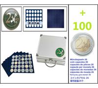 Safe 172 2-EURO-Maletín Monedas Smart + 6x 6334SP Tableaus + 100 Münzkapseln 26