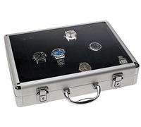 Safe 266-3 Caja para Guardar 18 Relojes - Caja para Relojes con Tapa de Cristal y cojín para Relojes extraíble