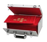 SAFE 279 Monedero Gigant para medallas de 600 34 mm, incluye 15 cuadros, maletín de aluminio con cerradura y asa, para Monnaie de Paris y Arthus-Bertrand, 350 × 245 × 165 mm