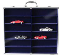 SAFE 5775 - Vitrina de aluminio con 12 compartimentos de 235 x 64 x 64 mm | Asa de transporte | 2 cerraduras | Montaje en pared | Caja expositora para minerales, ferrocarriles, modelos de coches | 510