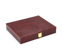 Safe 5797 Casete de Madera de raíz Premium | Incluye 3 bandejas de Terciopelo Azul para 60 Piezas de Monedas de 10€/20€ en latas | tamaño: 258 x 205 x 45 mm