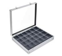 SAFE 5881 Vitrina de colección de aluminio con tapa transparente | Estuche para minerales, Lego, ladrillos y mucho más. | Formato: 65 x 395 x 300 mm