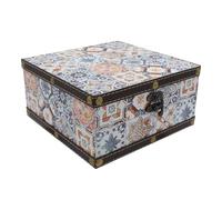 SAFE Cofre del tesoro de boda con diseño morisco | Baúl de madera, caja de regalo, caja de madera antigua, caja de madera | regalos de boda para novios | 18,5 x 18,5 x 8 cm