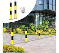 Safe Cones - Poste de bolardo de acero para entrada y estacionamiento, 9 x 75 cm, perno hacia abajo para control de acera
