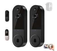 Safe Doorbell, Safe Doorbell Camera Wireless, Doorbells Camera Wireless No Subscription, With 2 Way Audio, Ai Motion Detection, Night Vision And Cloud Storage, Doorbells For Apartment (black,2pcs)