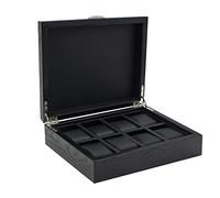 SAFE Elegante caja de almacenamiento de relojes para hombre y mujer, de madera, color negro para 8 relojes