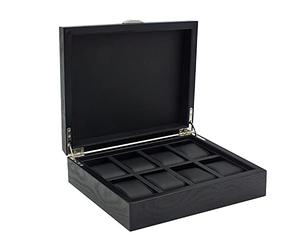 SAFE Elegante caja de almacenamiento de relojes para hombre y mujer, de madera, color negro para 8 relojes