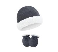 Safe - Gorro y guantes para bebé recién nacido, suave, evita la irritación, juego de guantes para piel sensible, gorro y guantes de forro polar para recién nacido, para mayor calidez, cómodo