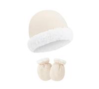 Safe - Gorro y guantes para bebé recién nacido, suave, evita la irritación, juego de guantes para piel sensible, gorro y guantes de forro polar para recién nacido, para mayor calidez, cómodo