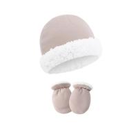 Safe - Gorro y guantes para bebé recién nacido, suave, evita la irritación, juego de guantes para piel sensible, gorro y guantes de forro polar para recién nacido, para mayor calidez, cómodo