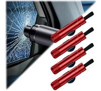 Safe Hammer, Safe Hammer Car Window Breaker, Multi-Functional Car Escape Tools Safehammer (4pcs-Red)