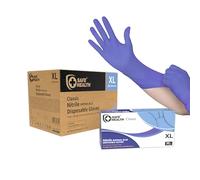 Safe Health Guantes desechables de nitrilo, talla XL, azul imperial, 900 unidades, sin polvo, sin látex, laboratorio de alimentos, pintura de conserje, acabado mecánico, ejecución de leyes, 3 mil