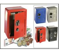 Safe Hucha De Metal Roja Con Cerradura De Combinación 18X12X10Cm