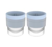 Safe Material Ice Ball Maker Premium Molde esférico de fusión lenta, 2 piezas, apilable con tapa individual transparente, bandeja esférica para cócteles, Bourbon Ron, azul