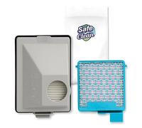 SAFE 'N CLEAN Caja de filtro compatible con Miele Boost CX1 - SF-HY 60, CX-FSF, 11639240 - 1 filtro de polvo fino y 1 filtro HEPA - Repuesto higiénico AirClean filtro para aire limpio y fuerte succión