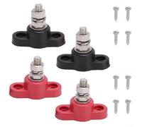 Safe Power Stud Bloque de terminales de 12 V 24 V, rojo y negro, barra colectora de latón resistente para RV Solar para gestión de cables de batería M6 M8 (M10-negro)