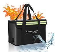SAFE-TECH - Bolsa de seguridad ignífuga para almacenamiento y carga de baterías de litio, impermeable, a prueba de explosiones con doble cremallera mejorada