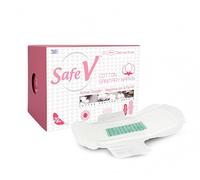 Safe V - Servilletas sanitarias, algodón natural de uso diario con oxígeno activo, iones negativos e IR lejano, ultra finas, de alta absorción, cómodas almohadillas menstruales, a prueba de fugas, sin