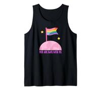 Safe with Me Rainbow Pride Flag Pink Planet Safe Space LGBTQ Camiseta sin Mangas