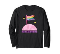 Safe with Me Rainbow Pride Flag Pink Planet Safe Space LGBTQ Manga Larga