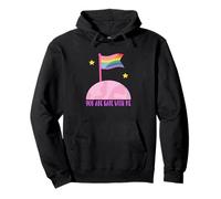 Safe with Me Rainbow Pride Flag Pink Planet Safe Space LGBTQ Sudadera con Capucha
